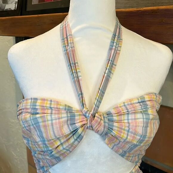 Majorelle Florian Midi Dress in Pastel Plaid, M! - Picture 2 of 13